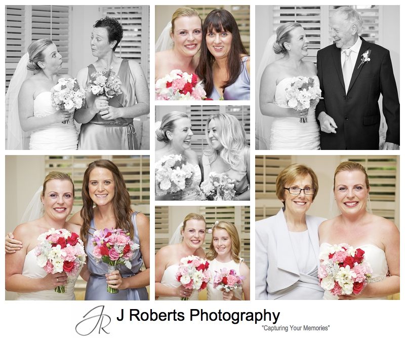 Portraits of a bride with her parents and bridesmaids - sydney wedding photography 